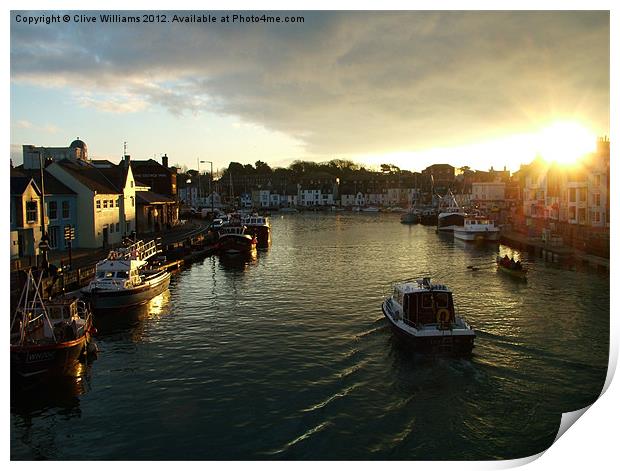 Harbour Sunrise Print by Clive Williams