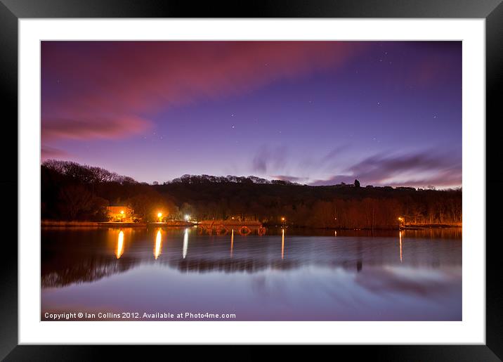 Dawn at Llandrindod Wells lake Framed Mounted Print by Ian Collins