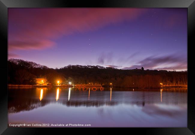Dawn at Llandrindod Wells lake Framed Print by Ian Collins
