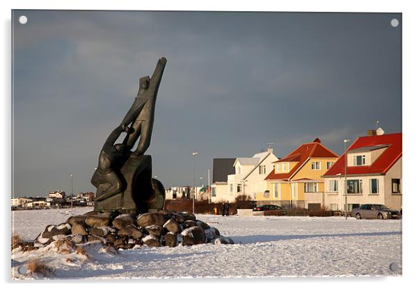 Reykjavik statue Acrylic by Gail Johnson