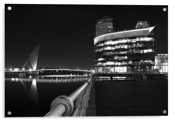 Salford Quays Media City Acrylic by Wayne Molyneux