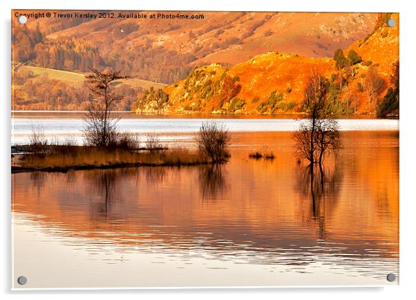 Autumn Reflections - Ullswater Acrylic by Trevor Kersley RIP