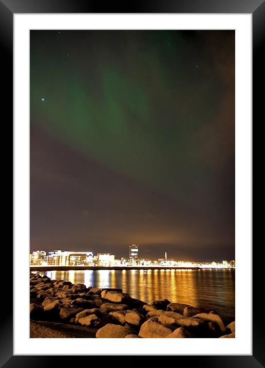 Northern lights Framed Mounted Print by Gail Johnson