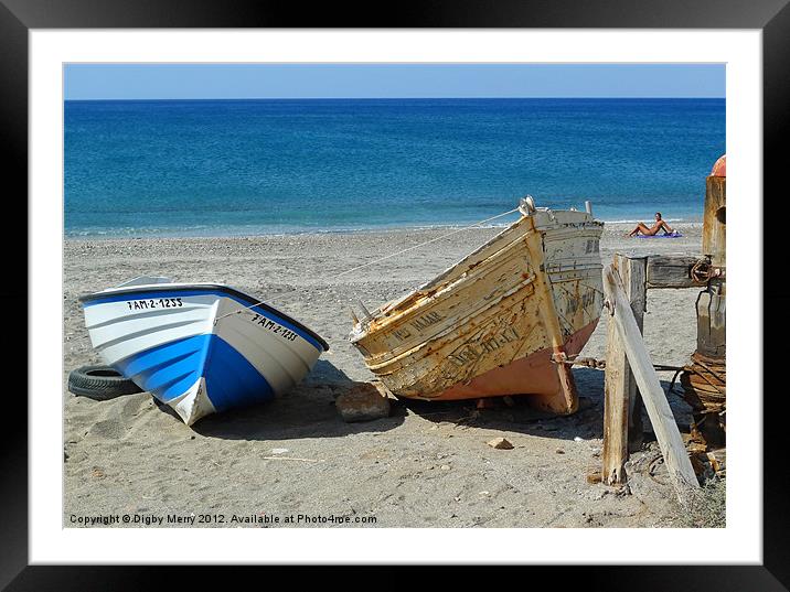 Boats at Cabo de Gata Framed Mounted Print by Digby Merry
