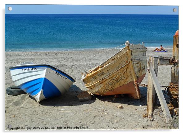Boats at Cabo de Gata Acrylic by Digby Merry