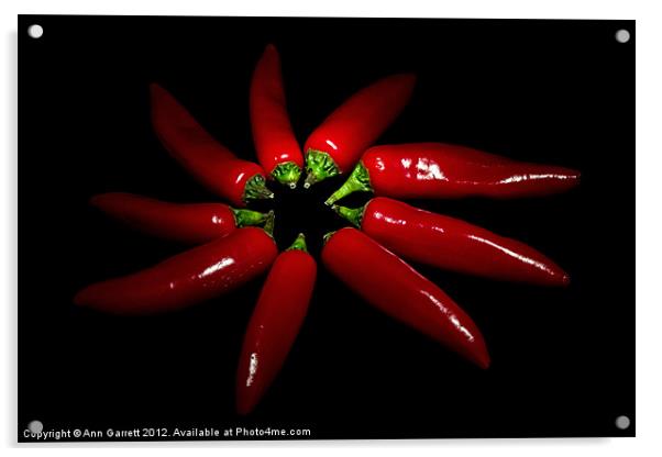 Red Chillie Peppers Acrylic by Ann Garrett