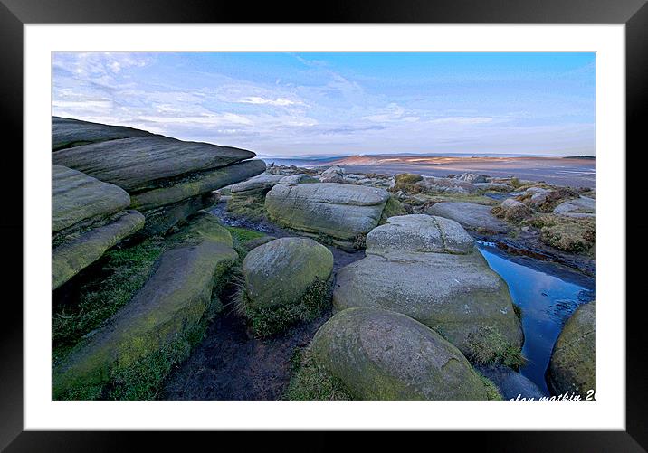 Stannage Edge. Framed Mounted Print by Alan Matkin