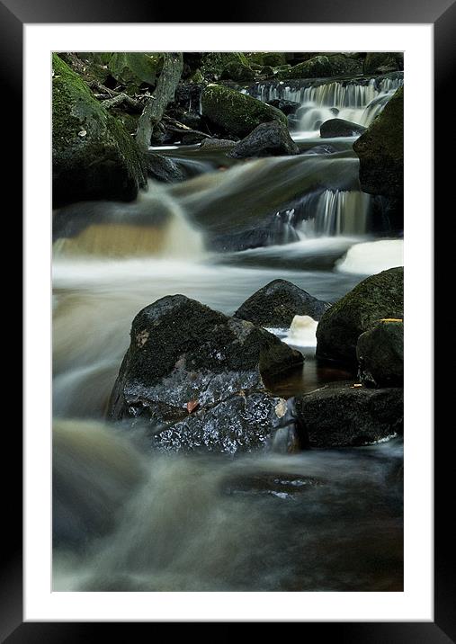 Babbling Burbage Brook Framed Mounted Print by Wayne Molyneux