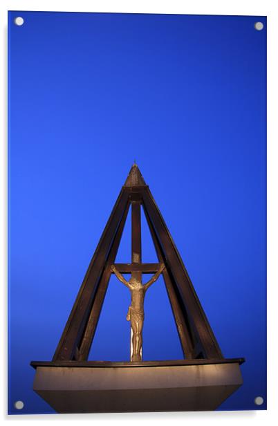 Hilltop shrine to Jesus Christ Acrylic by Ian Middleton