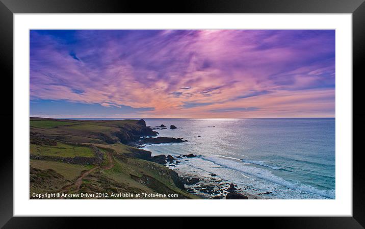 Coastal path Framed Mounted Print by Andrew Driver