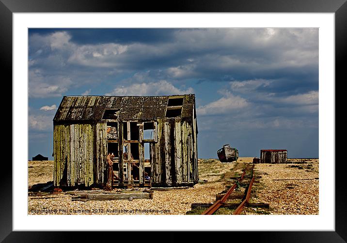 Dungeness Fishing Hut Framed Mounted Print by Phil Clements