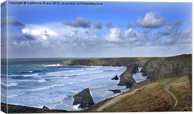 Bedruthan Steps, Cornwall Canvas Print by Catherine Fowler