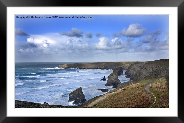 Bedruthan Steps, Cornwall Framed Mounted Print by Catherine Fowler