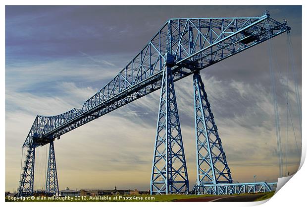 Tees Transporter Bridge Print by alan willoughby