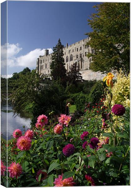 Warwick Castle in spring Canvas Print by Gail Johnson