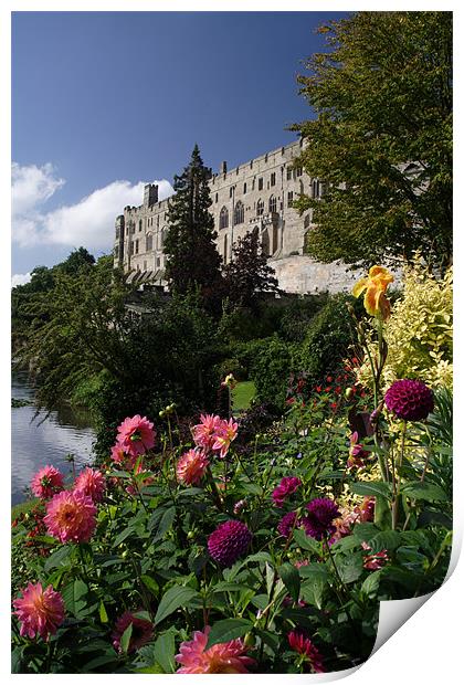 Warwick Castle in spring Print by Gail Johnson
