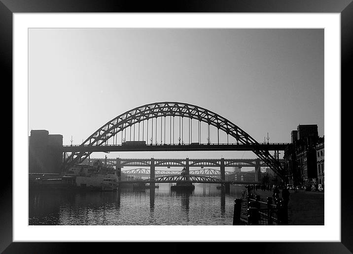 Tyne Bridges Framed Mounted Print by Simon Marshall
