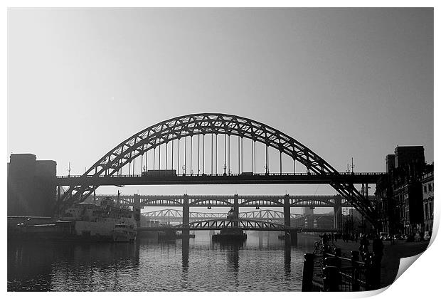 Tyne Bridges Print by Simon Marshall