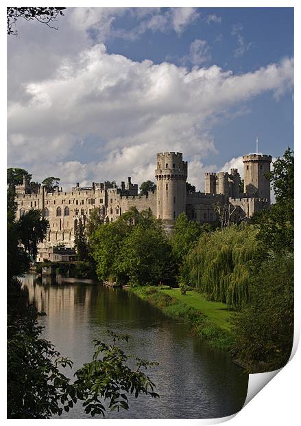 Warwick Castle in spring Print by Gail Johnson