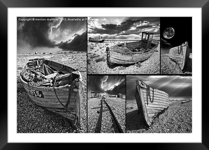 montage of boat wrecks Framed Mounted Print by meirion matthias
