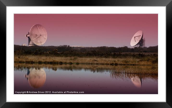 Satellite Dishes Framed Mounted Print by Andrew Driver