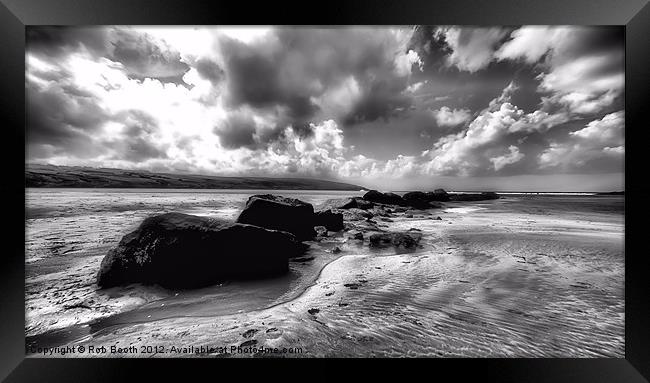 'Dark Rocks' Framed Print by Rob Booth