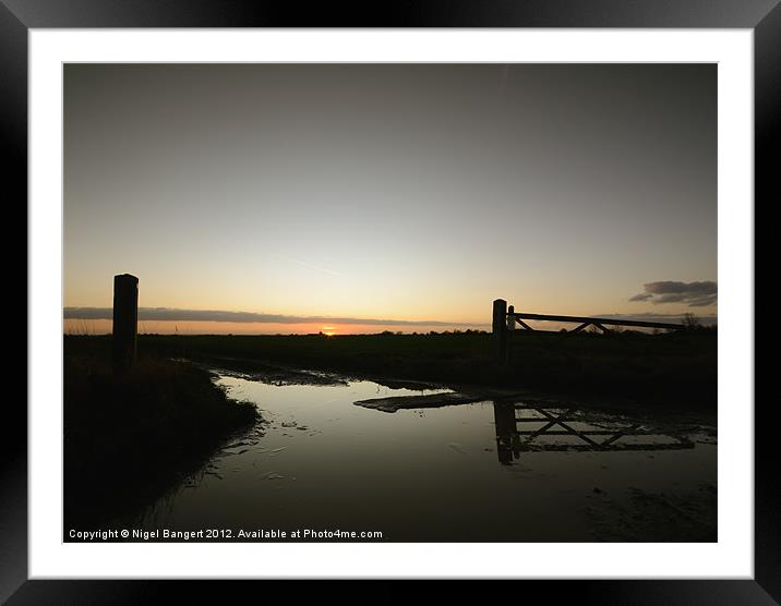 Sunset at Matching Airfield Framed Mounted Print by Nigel Bangert