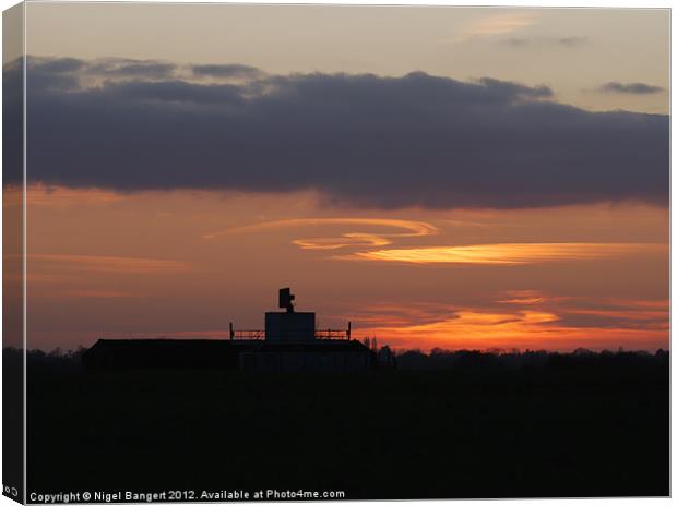 Sunset at Matching Airfield Canvas Print by Nigel Bangert