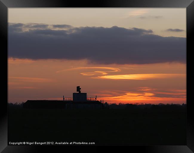 Sunset at Matching Airfield Framed Print by Nigel Bangert