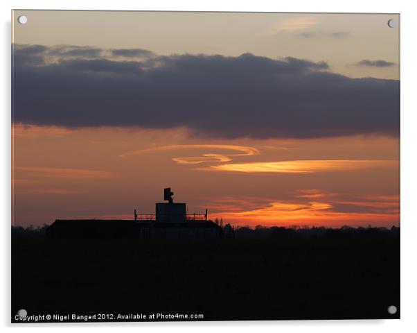 Sunset at Matching Airfield Acrylic by Nigel Bangert