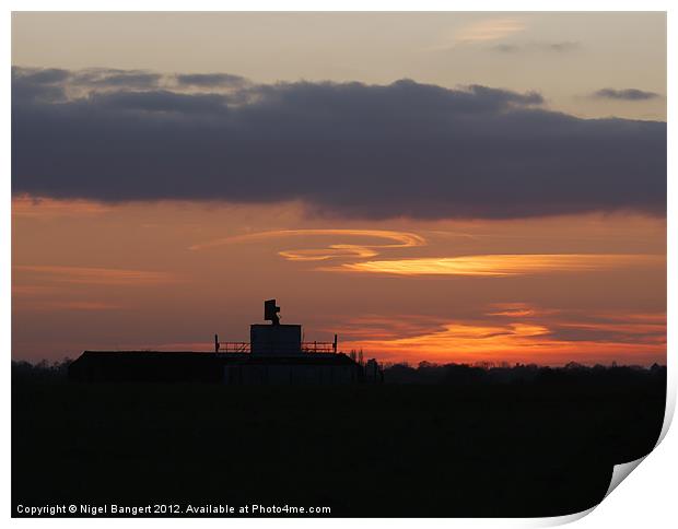 Sunset at Matching Airfield Print by Nigel Bangert