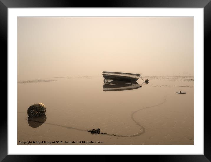 Moored Boat Framed Mounted Print by Nigel Bangert