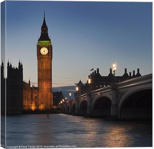 Big Ben, Westminster, London Canvas Print by Dave Turner
