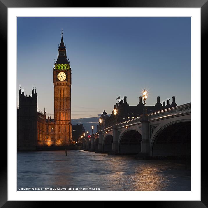 Big Ben, Westminster, London Framed Mounted Print by Dave Turner