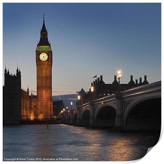 Big Ben, Westminster, London Print by Dave Turner
