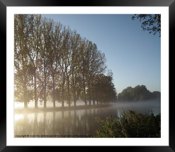 Mist over the Washlands Framed Mounted Print by michelle whitebrook