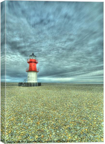 Little Willy Lighthouse Piont of Ayre Canvas Print by Julie  Chambers