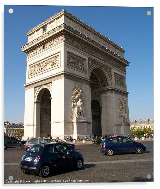 The Arc De Triomphe Paris Acrylic by Steve Hughes