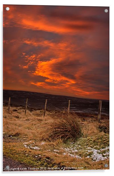 Lammermuir Hills Sunrise Acrylic by Keith Thorburn EFIAP/b