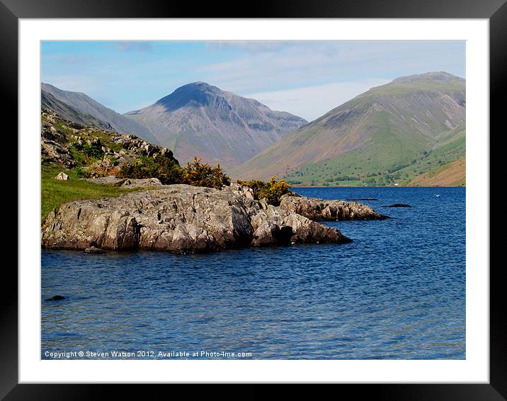 Wast Water and Great Gable Framed Mounted Print by Steven Watson