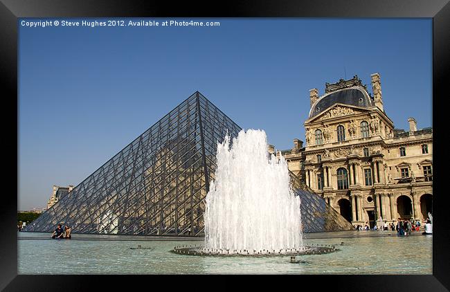 Water, Glass, Stone, The Louvre Framed Print by Steve Hughes