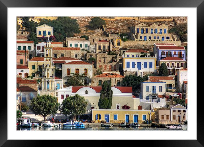 Chalki Bell Tower Framed Mounted Print by Tom Gomez