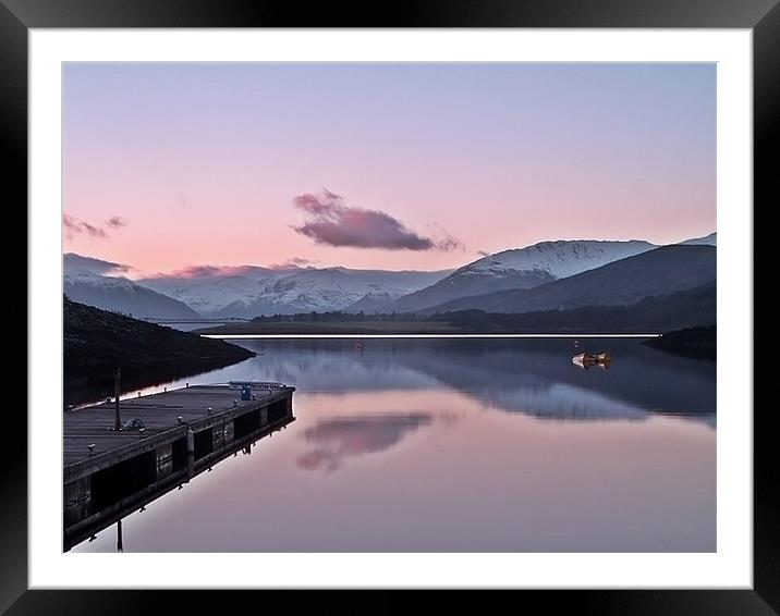 Winters Sunset On Loch Leven Framed Mounted Print by Aj’s Images