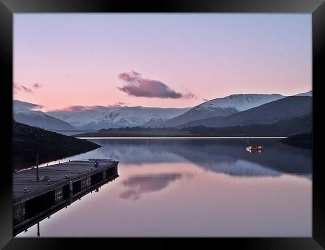 Winters Sunset On Loch Leven Framed Print by Aj’s Images