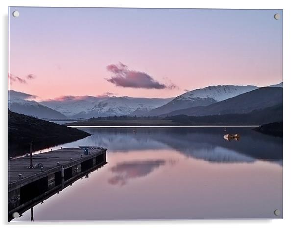 Winters Sunset On Loch Leven Acrylic by Aj’s Images