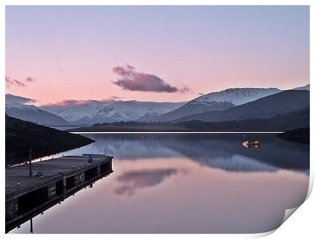 Winters Sunset On Loch Leven Print by Aj’s Images