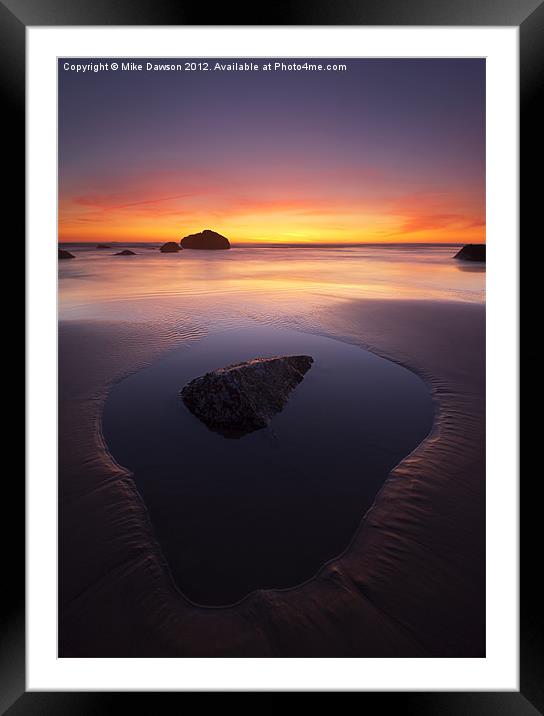 Sunset Pool Framed Mounted Print by Mike Dawson