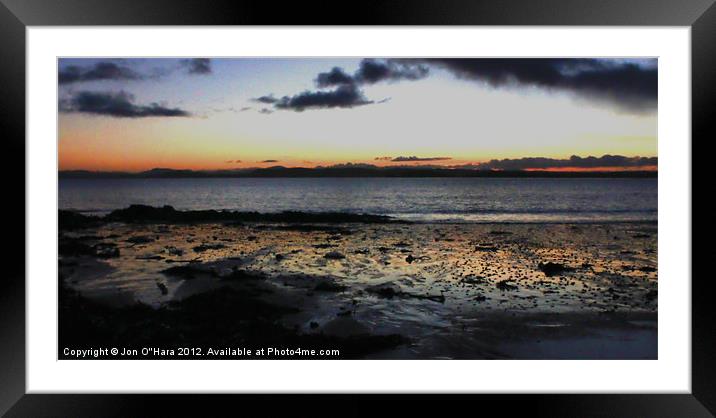 BRAIGHE BEACH COPPER REFLECTION Framed Mounted Print by Jon O'Hara