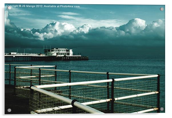 Worthing Pier at Dusk Acrylic by JG Mango