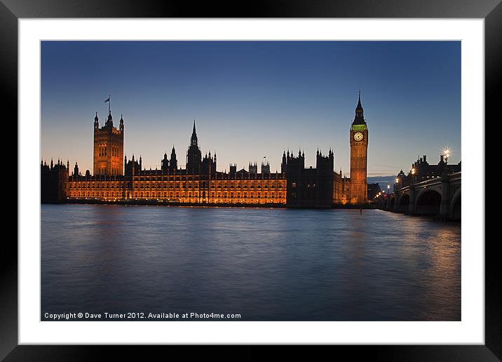 Houses of Parliament, London Framed Mounted Print by Dave Turner